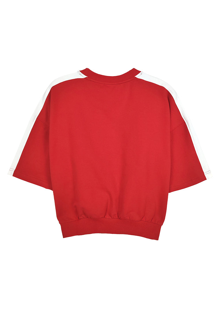 Women Short-Sleeve Sweatshirt - Red - 310204