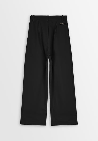 Women Straight Cut Long Pants - Black - 410132