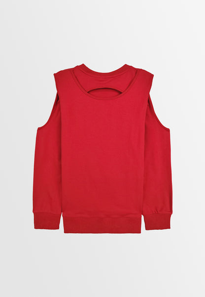 Women Long-Sleeve Sweatshirt - Red - 410016