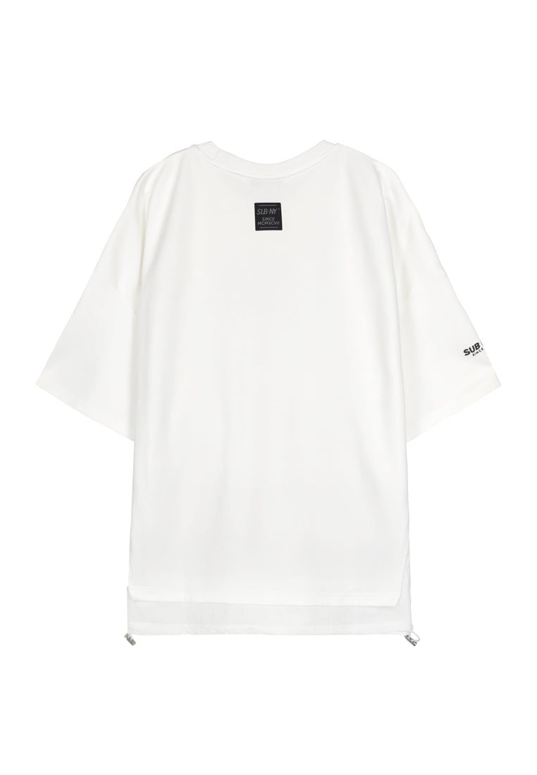 Men Oversized T-Shirt Short Sleeve - White - 310166