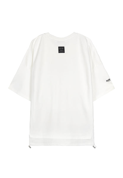 Men Oversized T-Shirt Short Sleeve - White - 310166