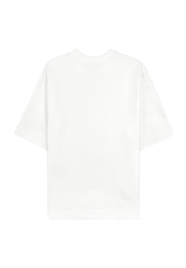 Men Oversized T-Shirt Short Sleeve - White - 410067