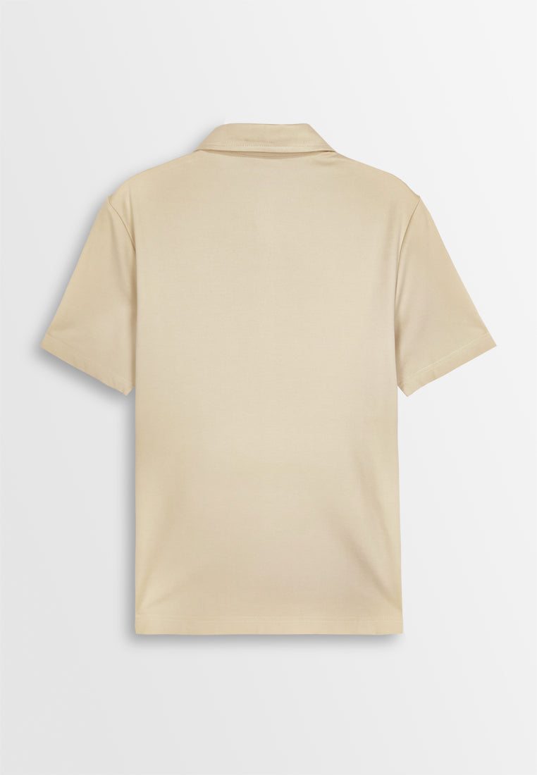 Men Short-Sleeve Polo Tee - Khaki - 410284