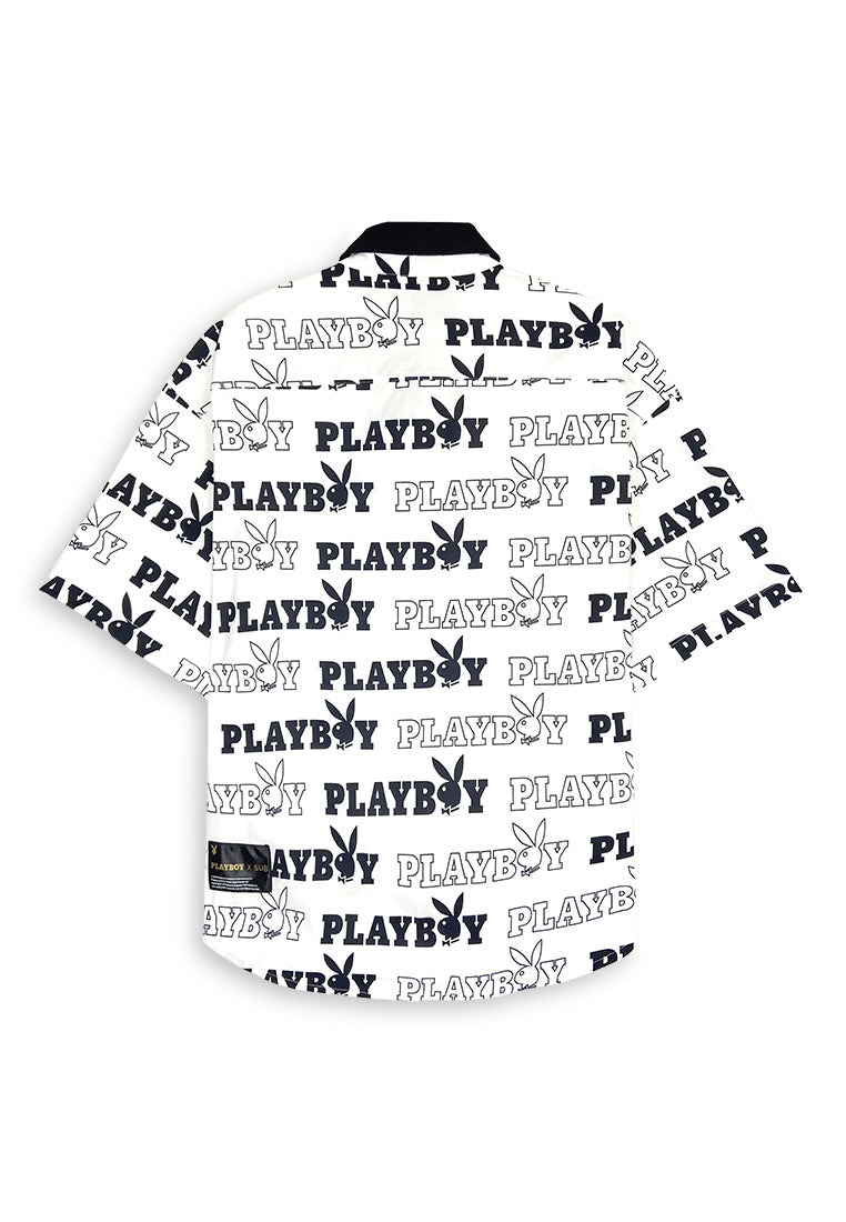 Playboy x SUB Men Oversized Short-Sleeve Shirt - Black - 410375