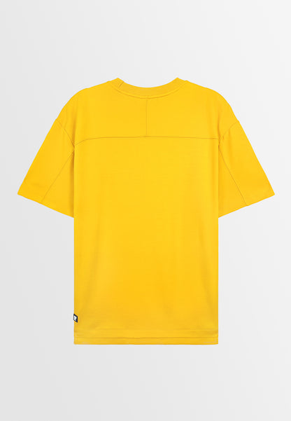 Men Oversized T-Shirt Short Sleeve - Yellow - 410042