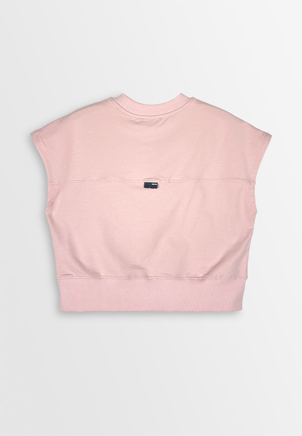 Women Oversized Sleeveless Sweatshirt - Pink - 410448