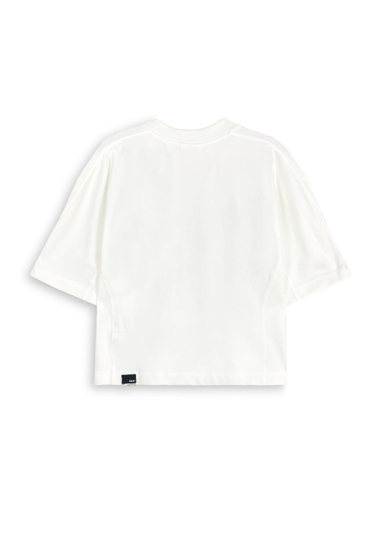 Women Oversized Short-Sleeve Fashion Tee - White - 410299