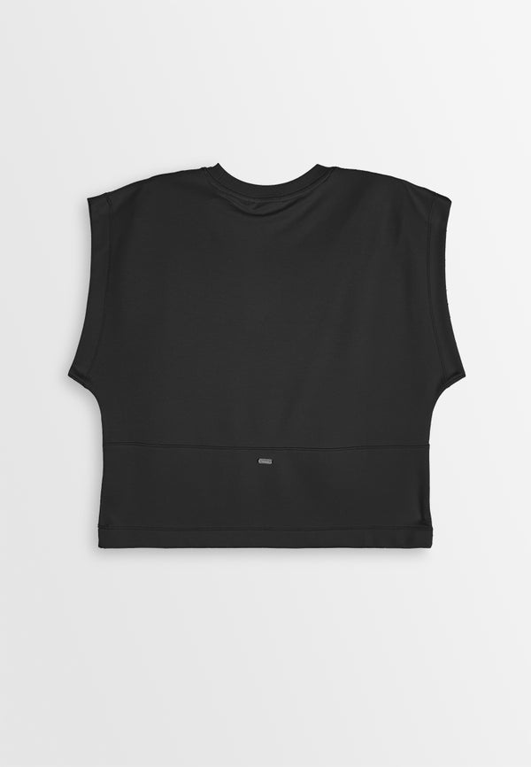 Women Sleeveless Fashion Tee - Black - 410469