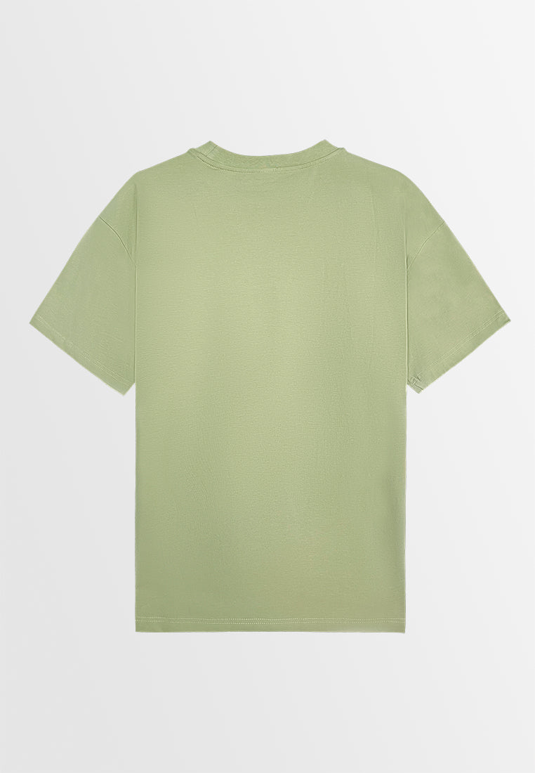 Men Oversized T-Shirt Short Sleeve - Green - 310099