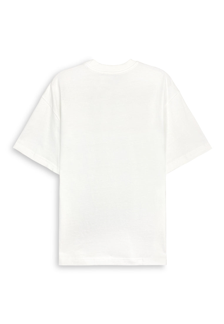 Men Oversized T-Shirt Short Sleeve - White - 410363