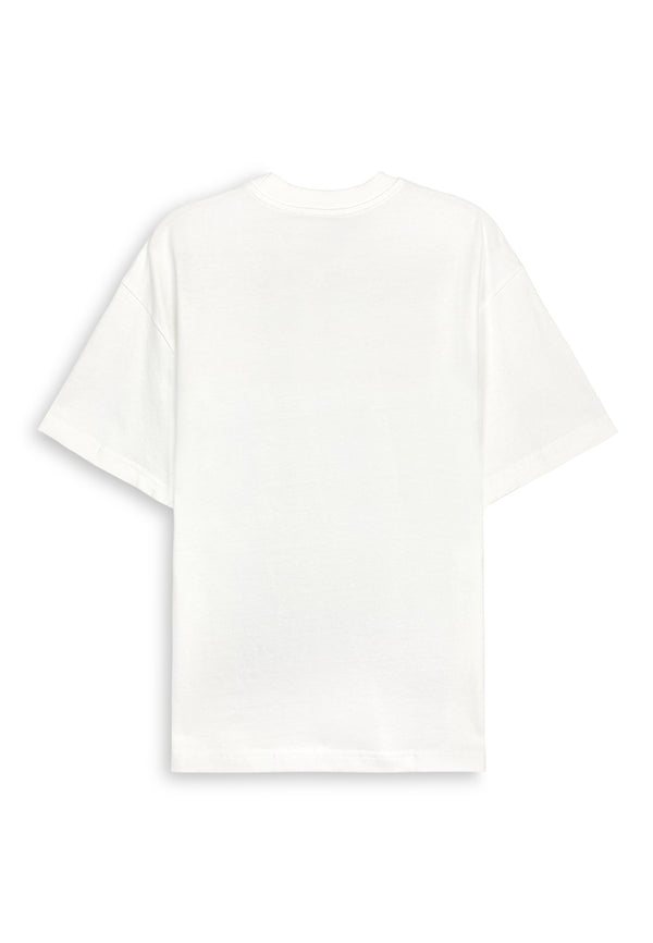 Men Oversized T-Shirt Short Sleeve - White - 410363