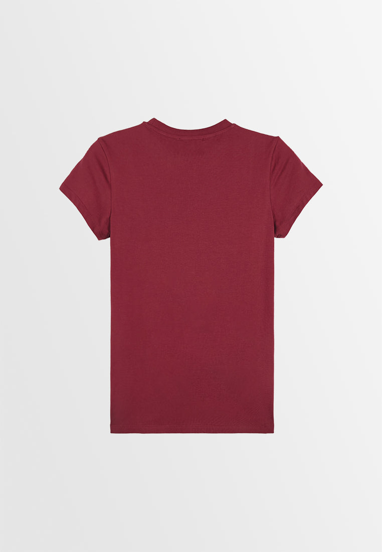 Women Short-Sleeve Graphic Tee - Maroon - 310223