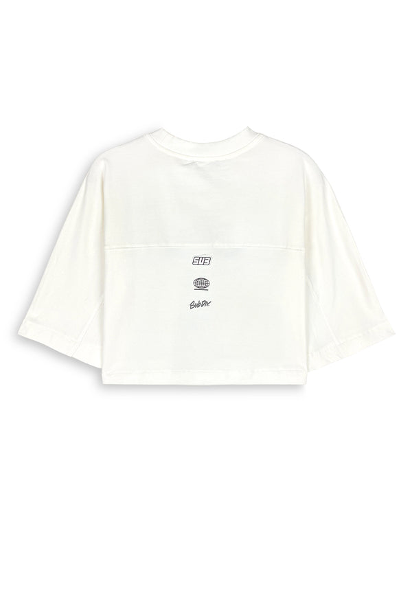 Women Oversized Short-Sleeve Fashion Tee - White - 410450