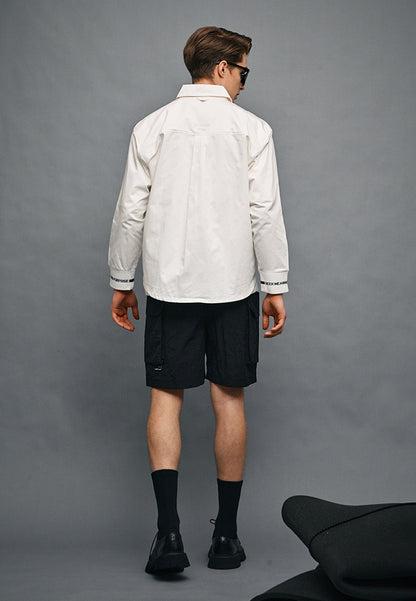 Men Oversized Long-Sleeve Shirt - White - 410333