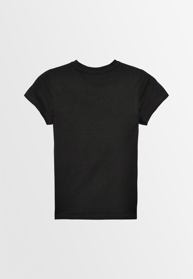 Women Short-Sleeve Graphic Tee - Black - M3W693