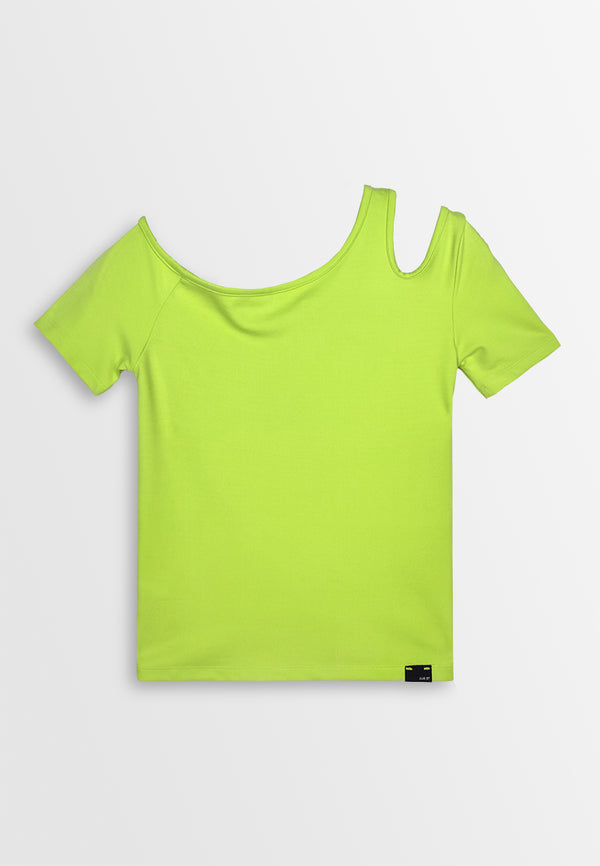 Women Short-Sleeve Fashion Tee - Yellow - 410285