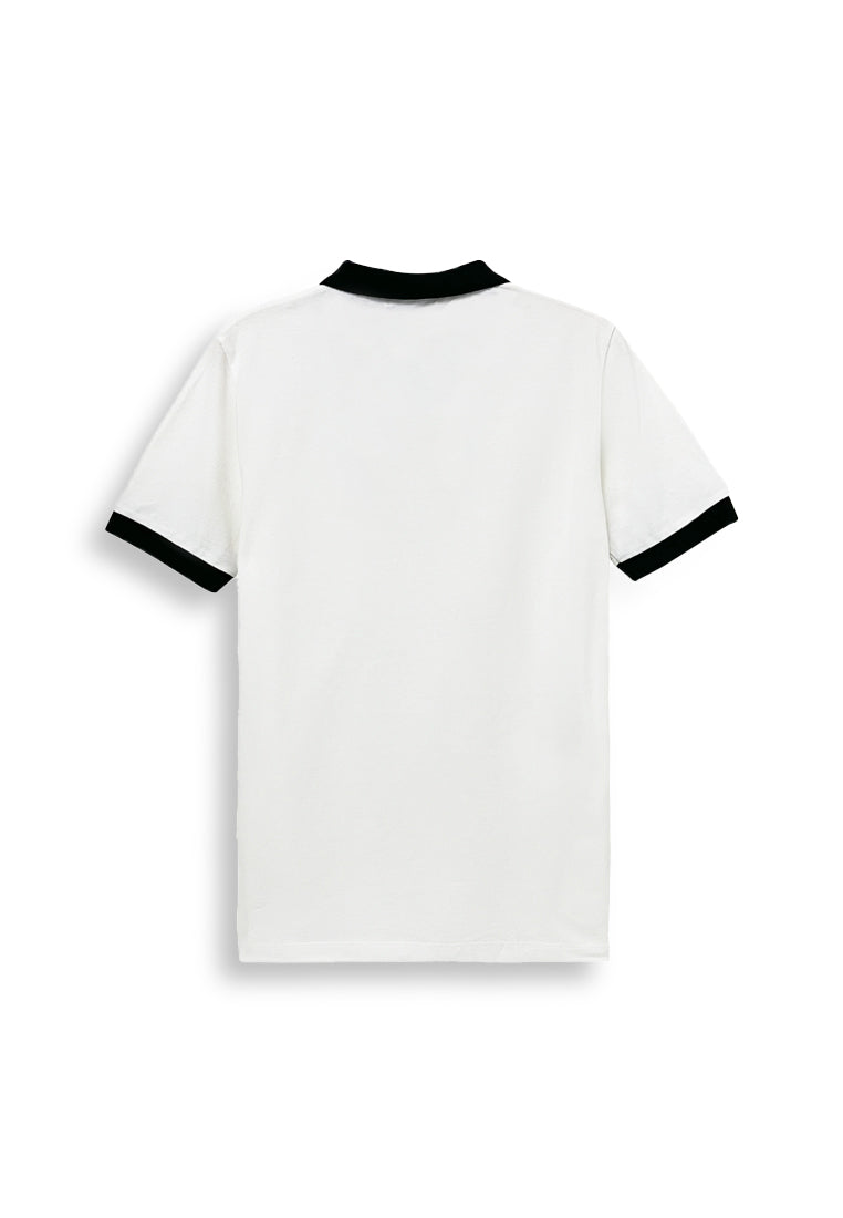 Men Short-Sleeve Polo Tee - White - S3M714