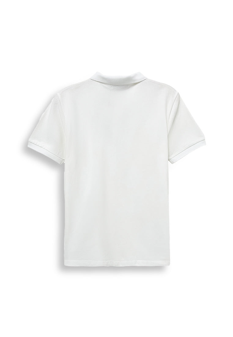 Men Short-Sleeve Polo Tee - White - S3M712