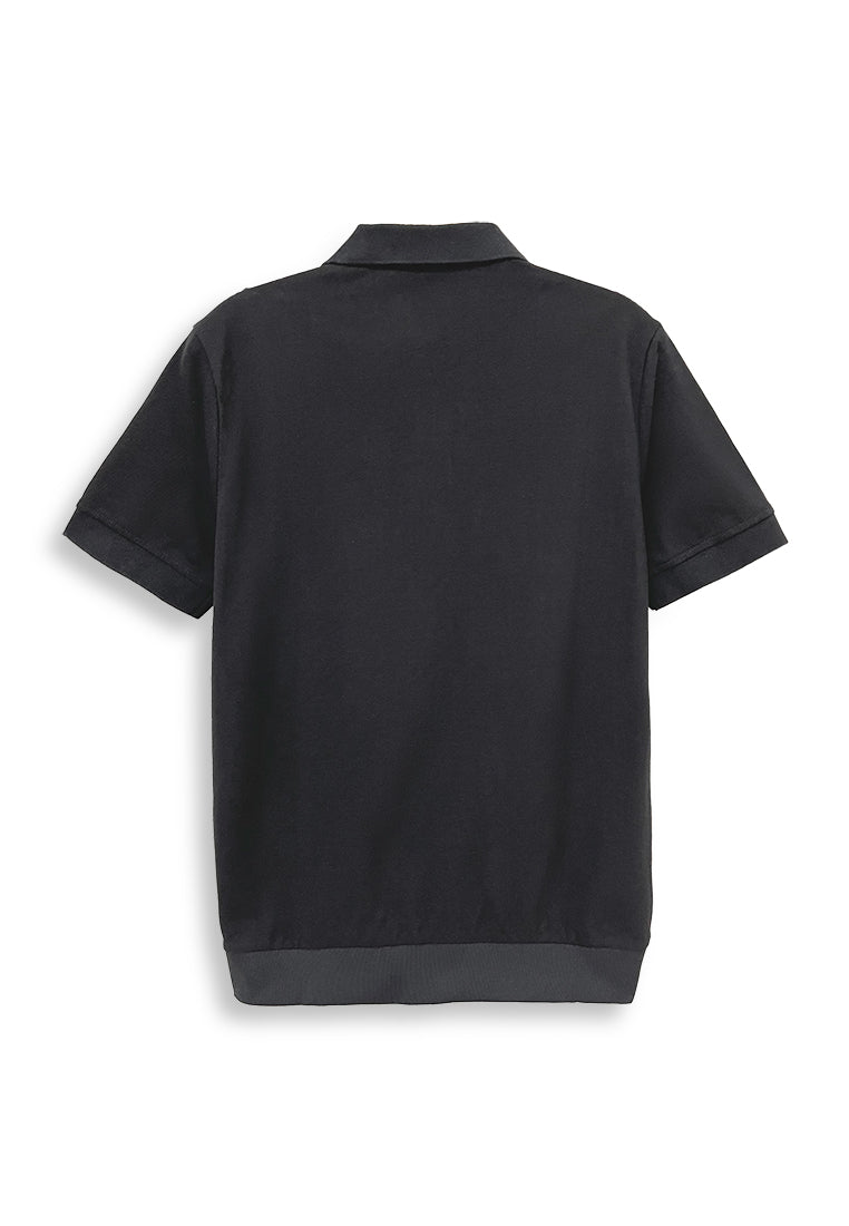 Men Short-Sleeve Fashion Polo Tee - Black - S3M580