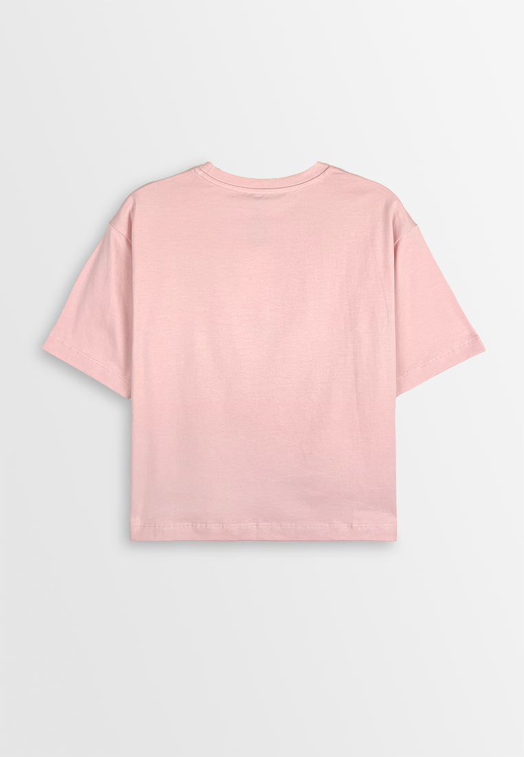 Women Short-Sleeve Fashion Tee - Pink - 410407