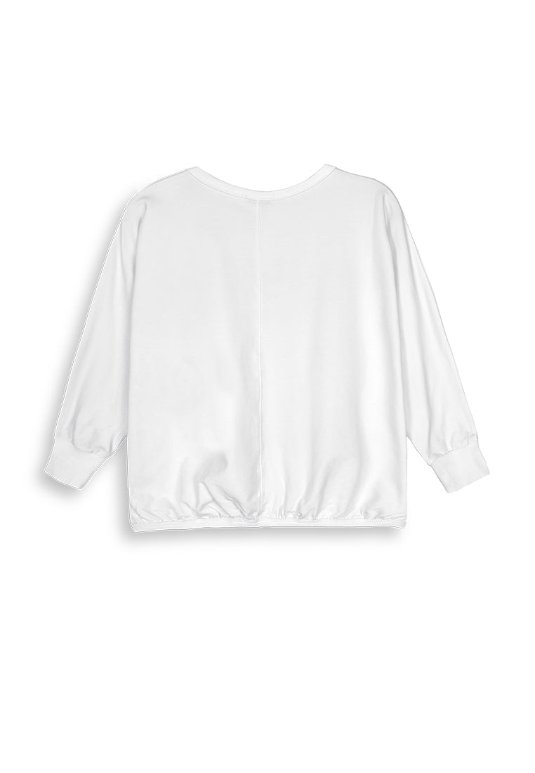 Women Long-Sleeve Fashion Tee - White - 410154