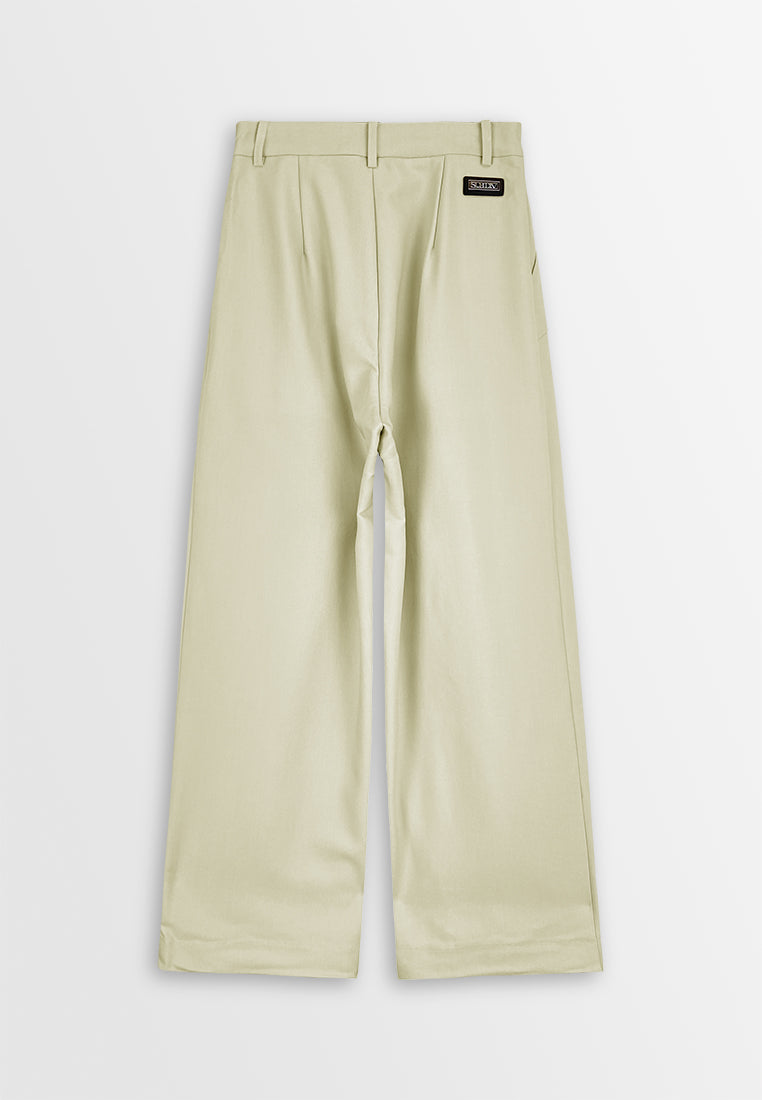 Women Straight Cut Long Pants - Khaki - 410133