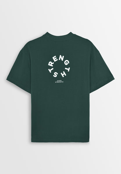 Men Oversized T-Shirt Short Sleeve - Dark Green - 410298