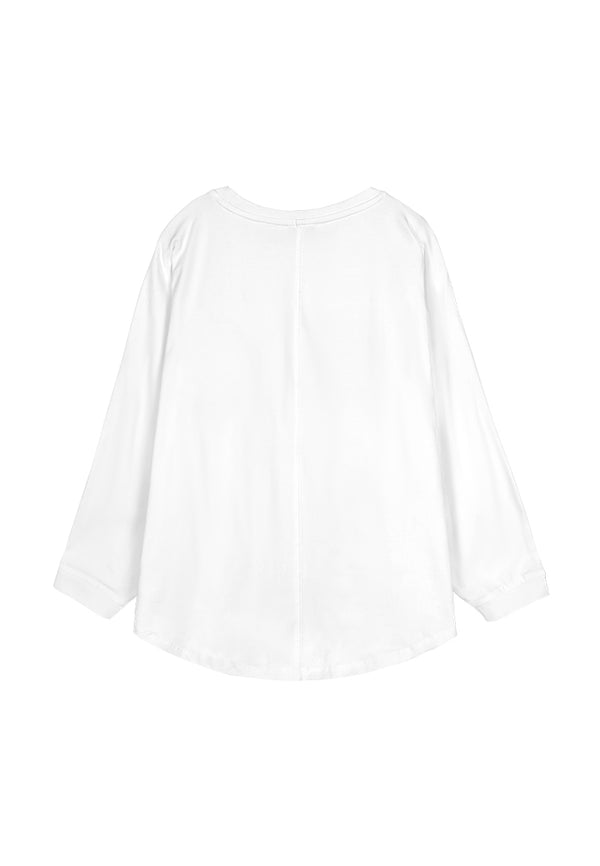 Women Long Sleeve Fashion Tee - White - 410197