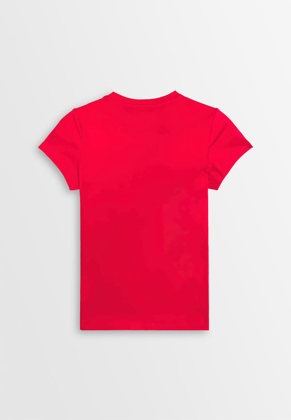 Women Short-Sleeve Graphic Tee - Red - 410411