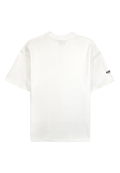 Men Oversized T-Shirt Short Sleeve - White - 410022