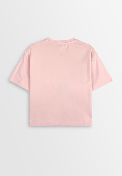 Women Short-Sleeve Fashion Tee - Light Pink - 410401