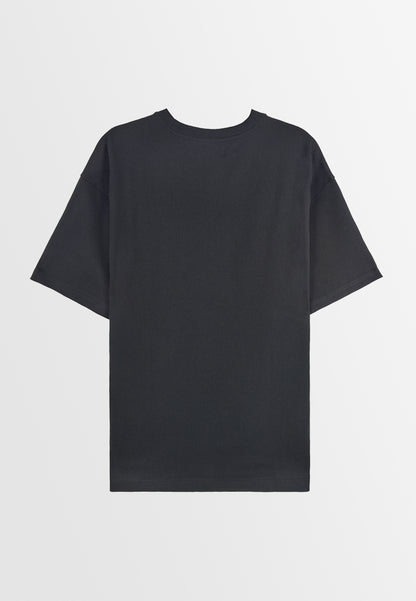 Men Oversized T-Shirt Short Sleeve - Black - 310078