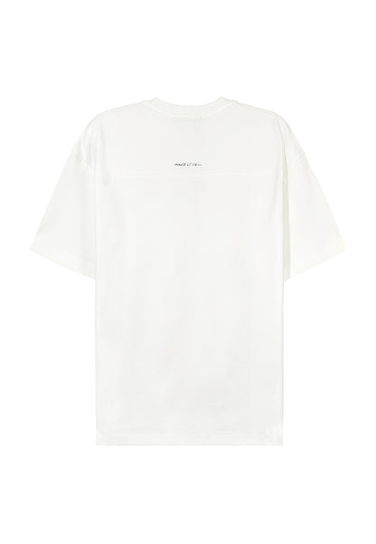 Men Oversized T-Shirt Short Sleeve - White - 310013