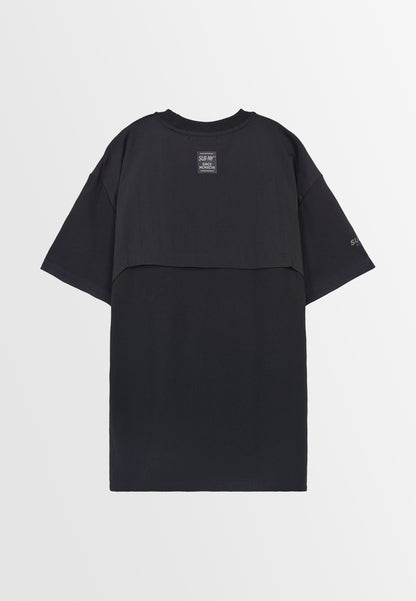 Men Oversized T-Shirt Short Sleeve - Black - 310173