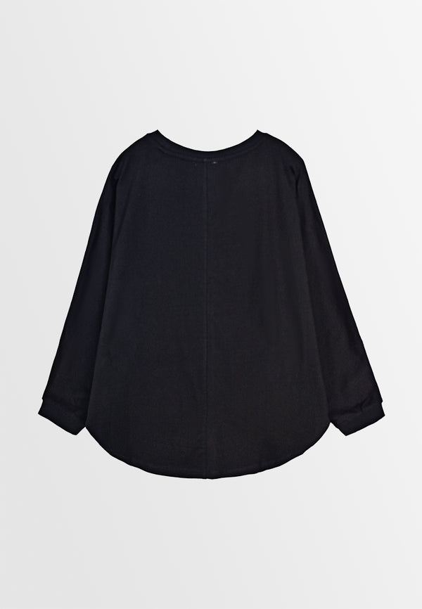 Women Long Sleeve Fashion Tee - Black - 410196