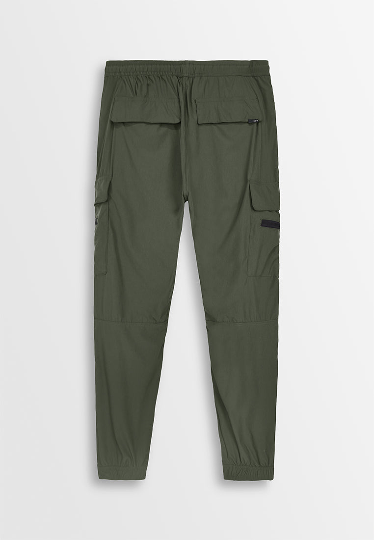 Men Woven Long Jogger - Army Green - 410056