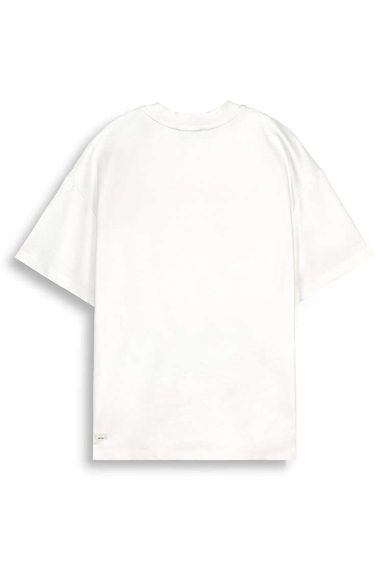 Men Oversized T-Shirt Short Sleeve - White - 410193