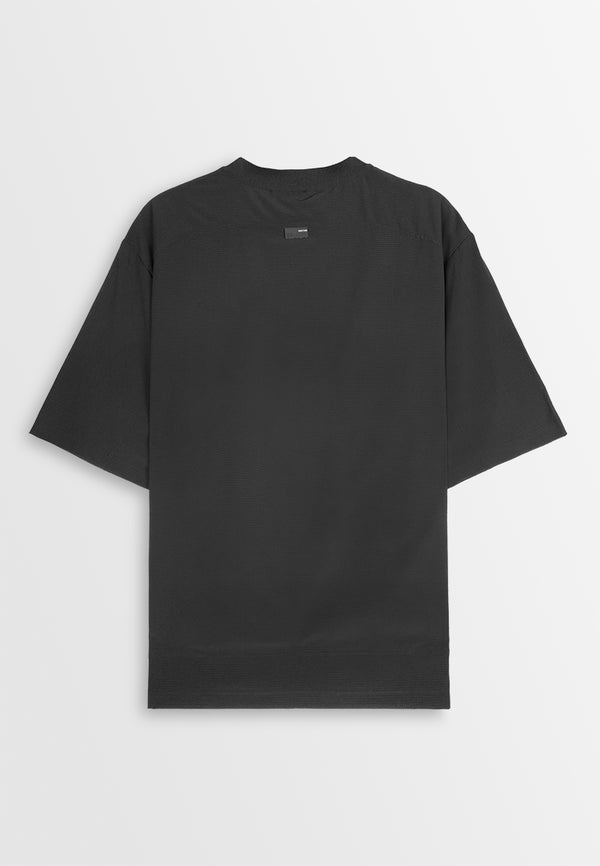 Men Oversized T-Shirt Short Sleeve - Black - 410442