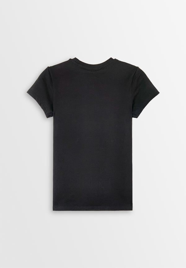 Women Short-Sleeve Graphic Tee - Black - 410447