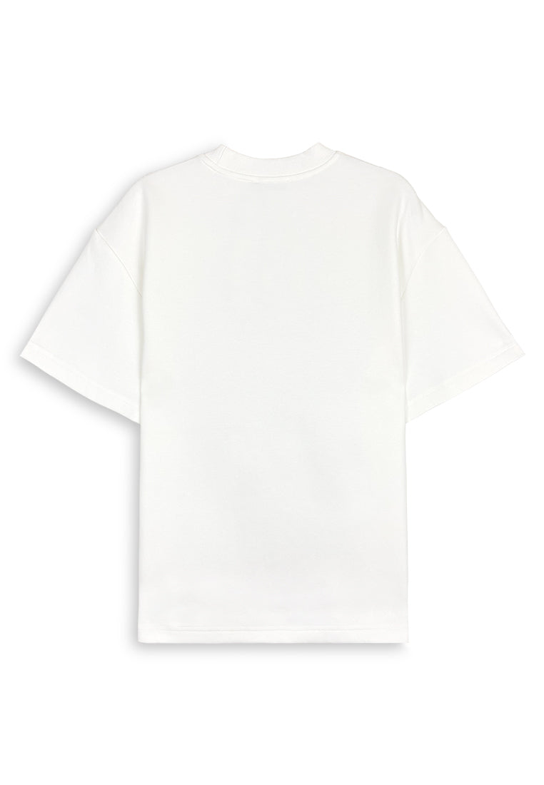 Men Oversized T-Shirt Short Sleeve - White - 410416