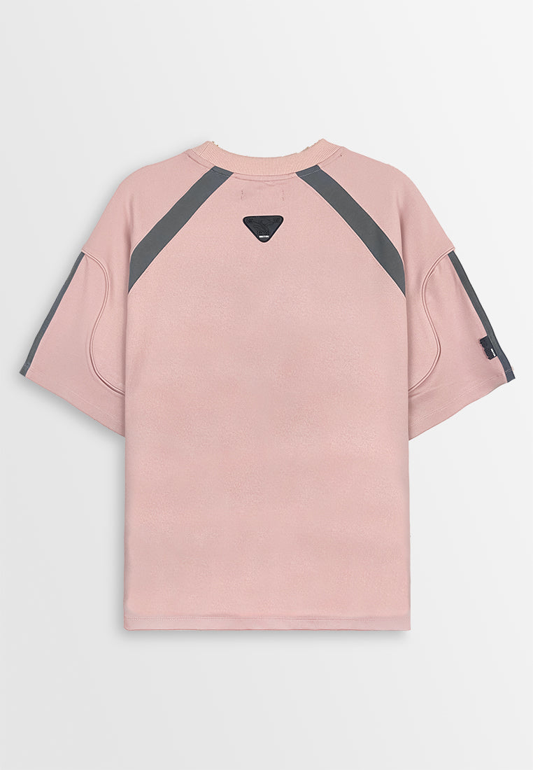 Men Oversized T-Shirt Short Sleeve - Pink - 410438