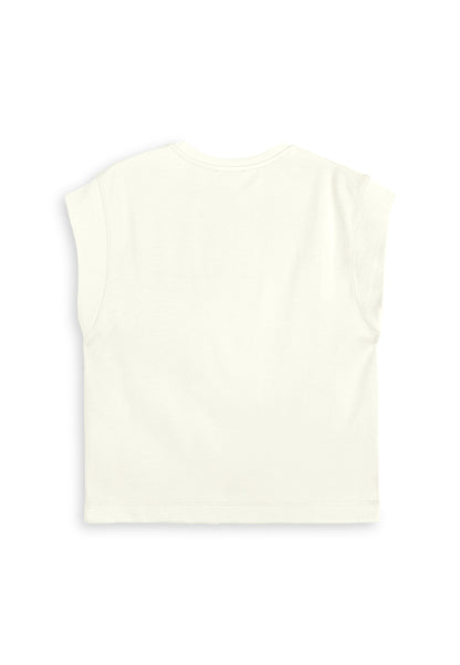 Women Sleeveless Fashion Tee - White - 410336