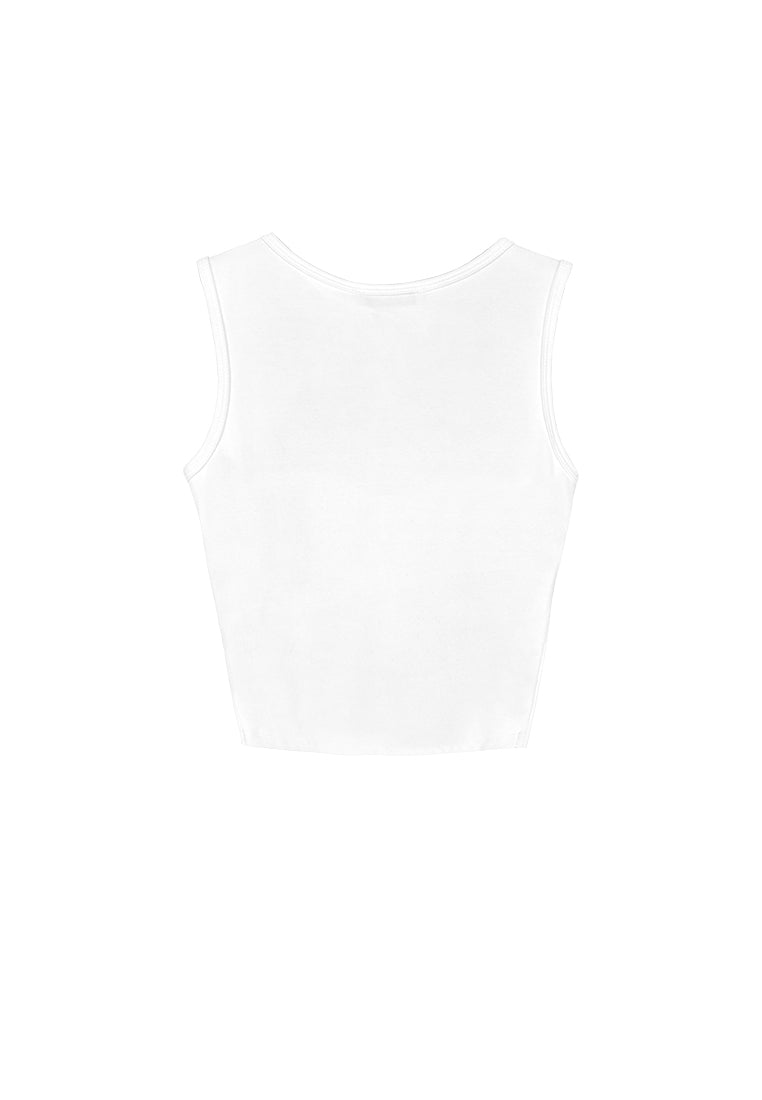 Women Crop Bra Sleeveless Top - White - 310071