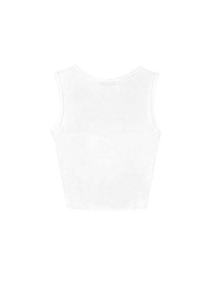 Women Crop Bra Sleeveless Top - White - 310071