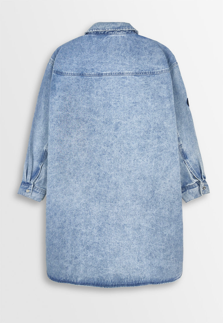 Women Oversized Denim Dress - Blue - 310135