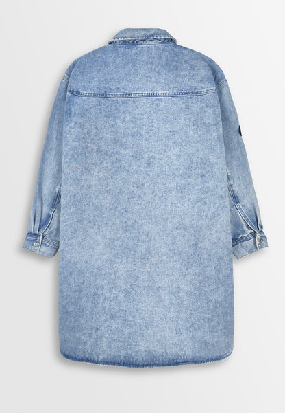 Women Oversized Denim Dress - Blue - 310135