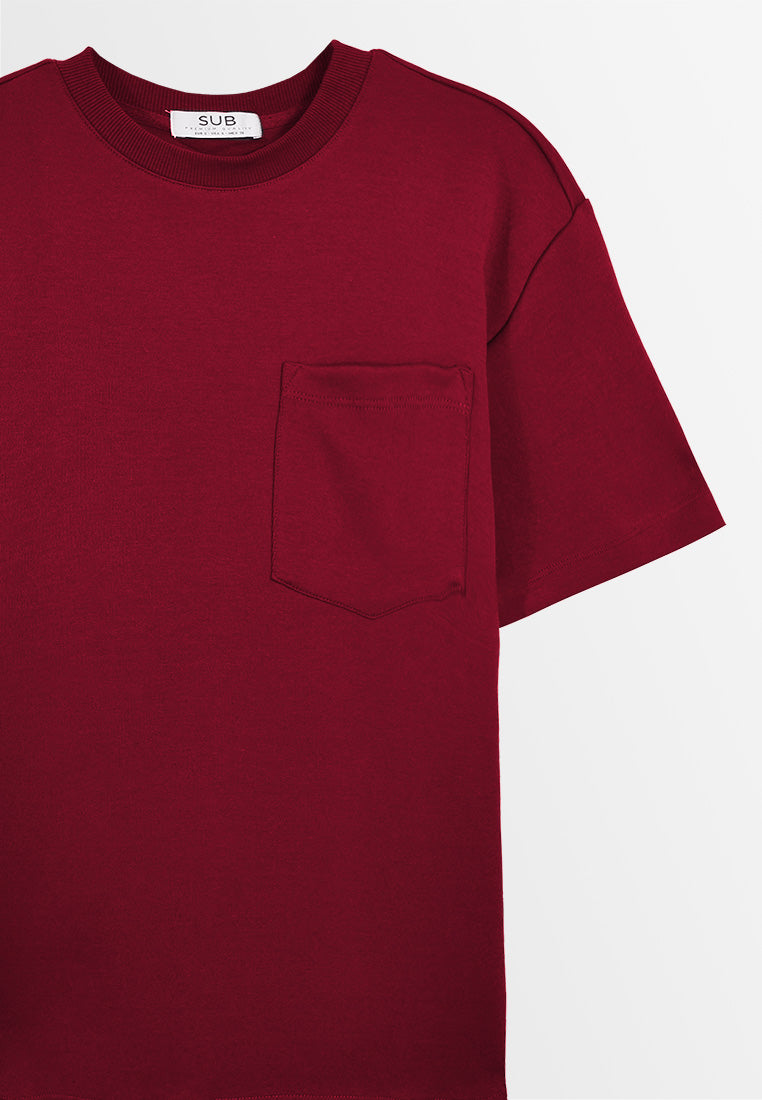 Men Short-Sleeve Fashion Tee - Dark Red - M3M875