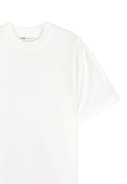 Men Oversized T-Shirt Short Sleeve - White - 410416