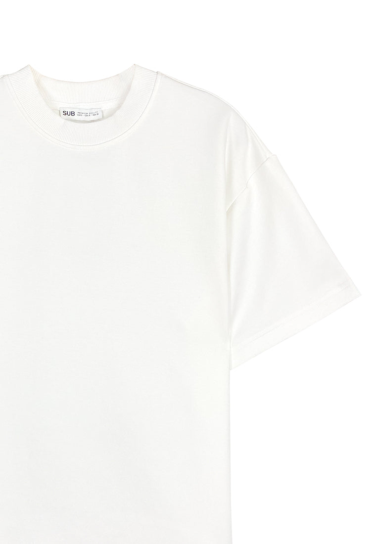 Men Oversized T-Shirt Short Sleeve - White - 410416