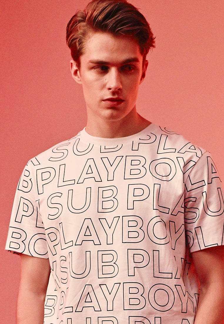 Playboy x SUB Men Short-Sleeve Graphic Tee - White - 410385